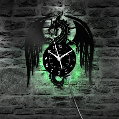 LED Vinyl Wall Clock | Dragon | 12''
