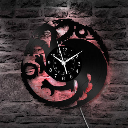 LED Vinyl Wall Clock | Dragon | 12''