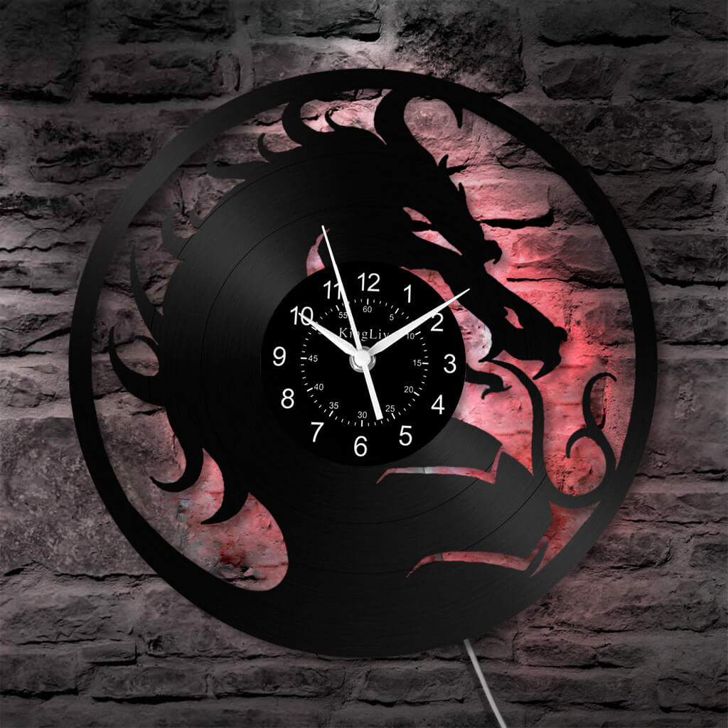 LED Vinyl Wall Clock | Dragon | 12''