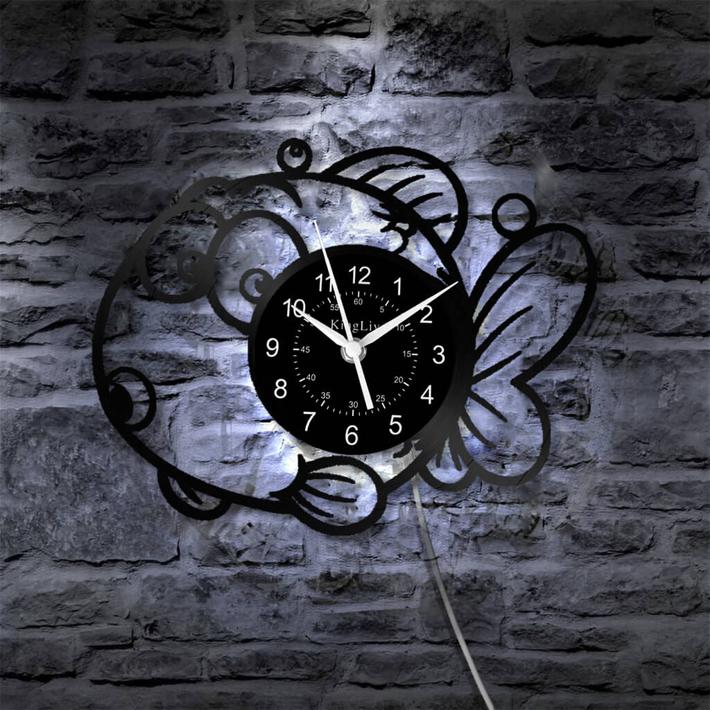 LED Vinyl Wall Clock | Fish | 12'' | 0190WPB