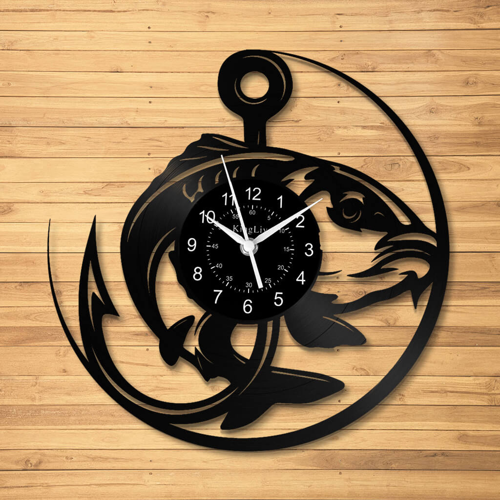 LED Vinyl Wall Clock | Fishing | 12'' | 0224WPB