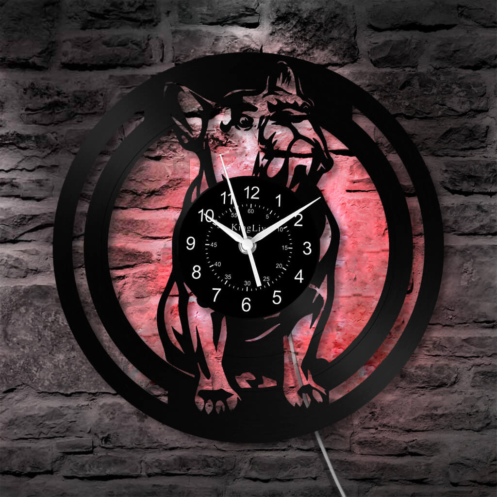 LED Vinyl Wall Clock | French Bulldog | 12'' | 0239WPB