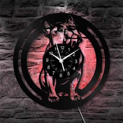 LED Vinyl Wall Clock | French Bulldog | 12'' | 0239WPB