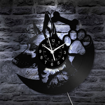 LED Vinyl Wall Clock | German Shepherd Dog | 12'' | 0159WPB