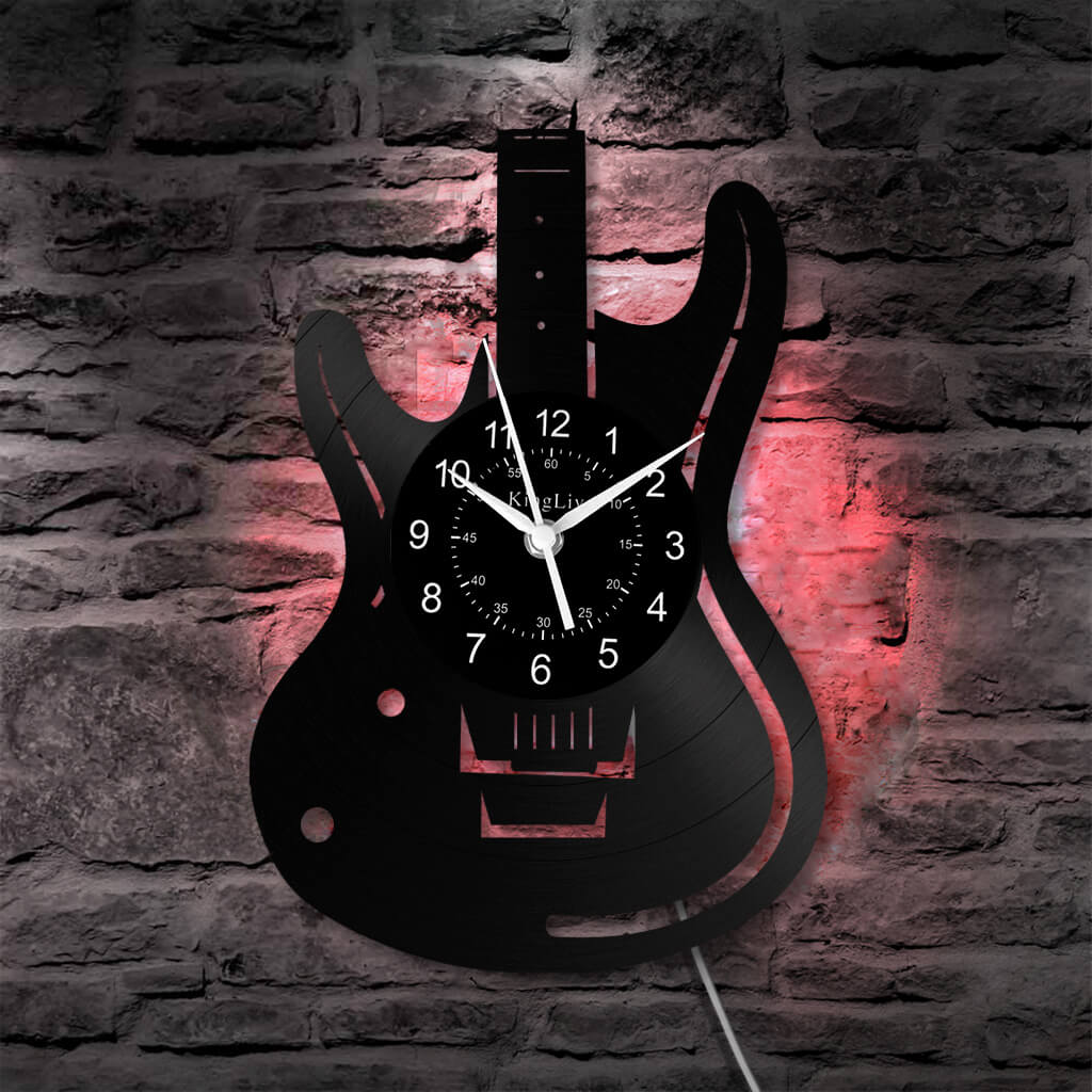 LED Vinyl Wall Clock | Guitar Custom | 12'' | 0264WPB
