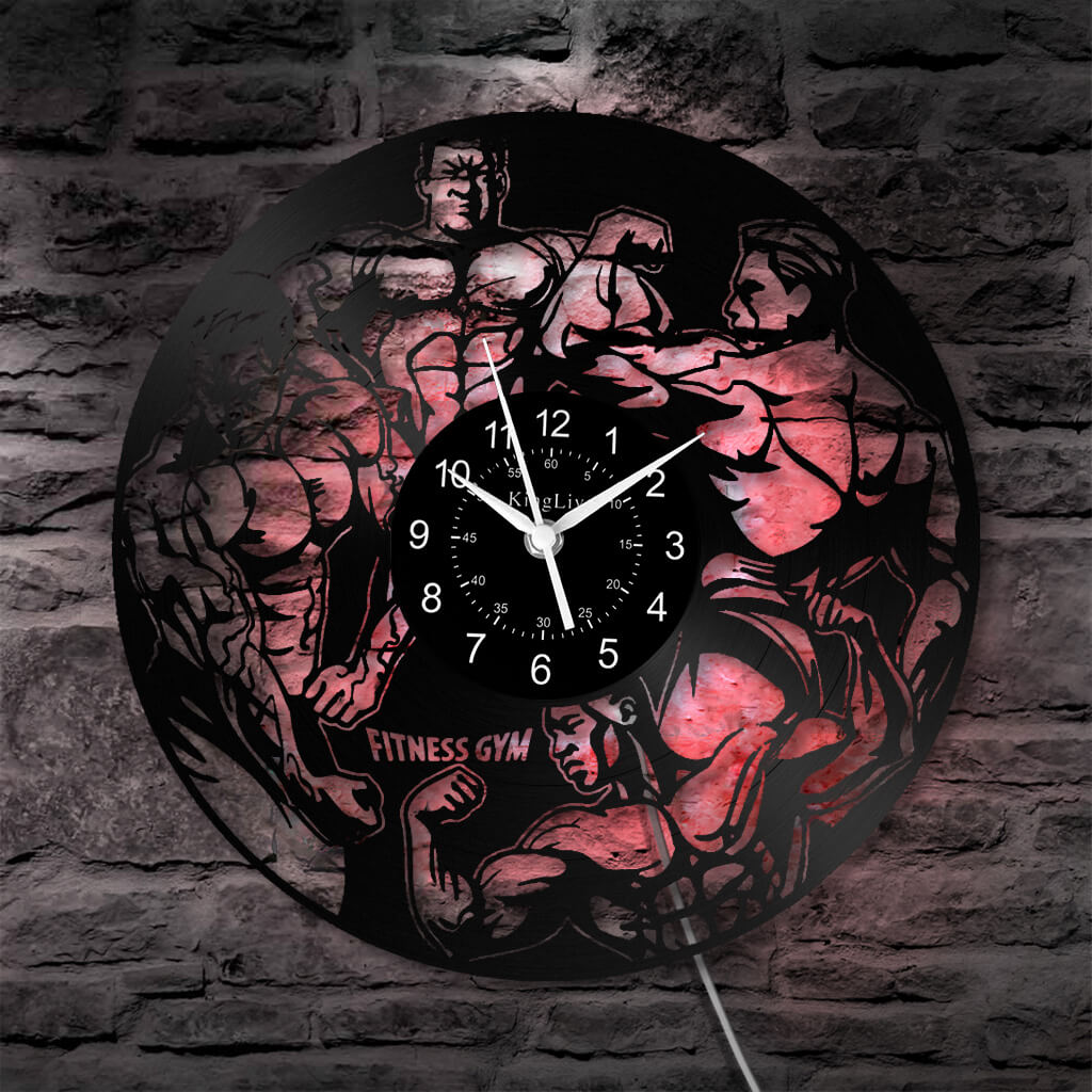 LED Vinyl Wall Clock | Gym | 12'' | 0292WPB