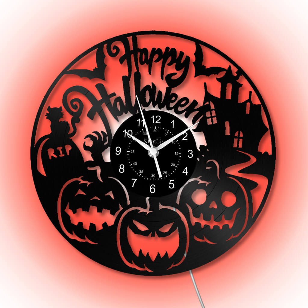LED Vinyl Wall Clock | Halloween | 12''