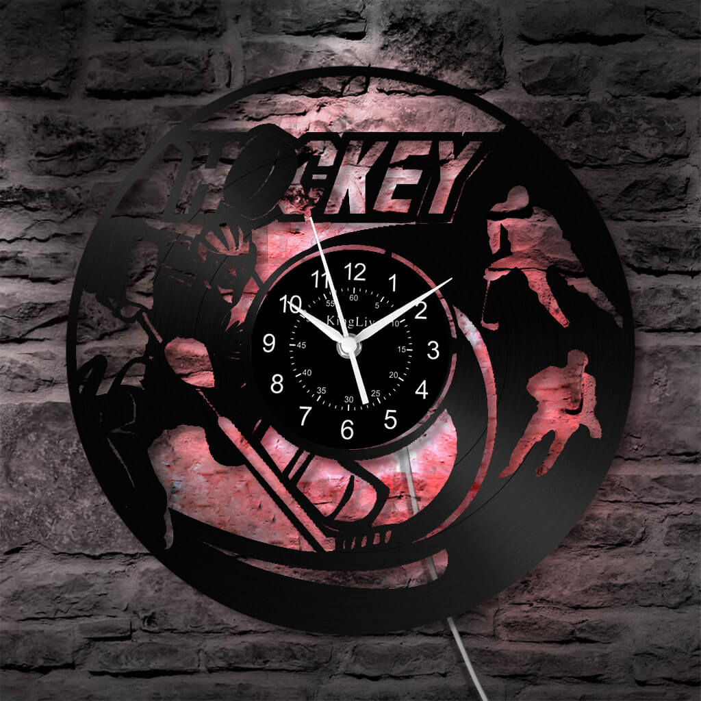 LED Vinyl Wall Clock | Hockey | 12''