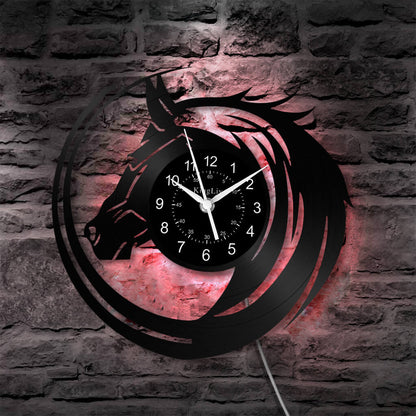 LED Vinyl Wall Clock | Horse | 0114WPBN