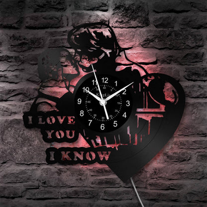 LED Vinyl Wall Clock | I Love You | 12'' | 0218WPB