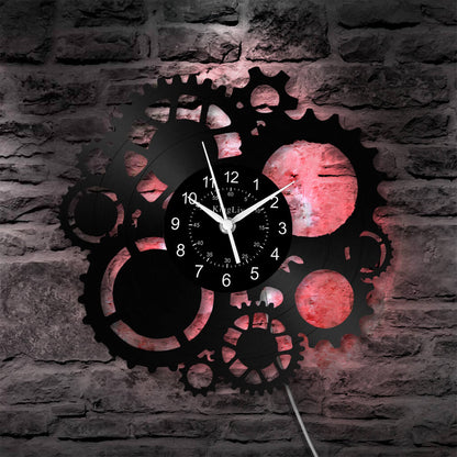 LED Vinyl Wall Clock | Steampunk | 12'' | 0022WPB