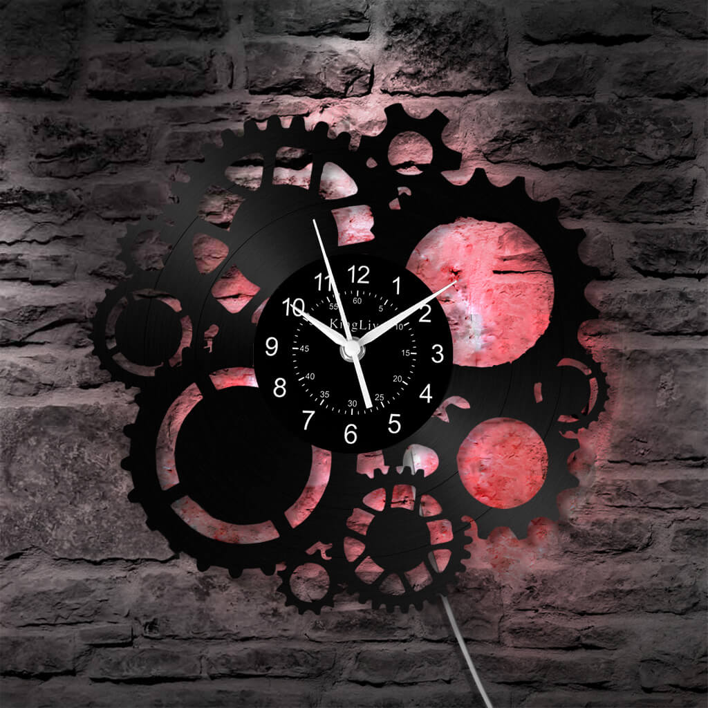 LED Vinyl Wall Clock | Steampunk | 12'' | 0022WPB