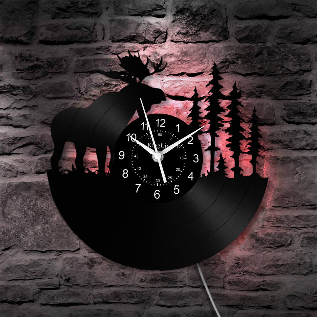 LED Vinyl Wall Clock | Moose Deer