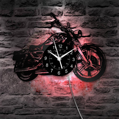LED Vinyl Wall Clock | Motorcycle | 12'' | 0132WPB