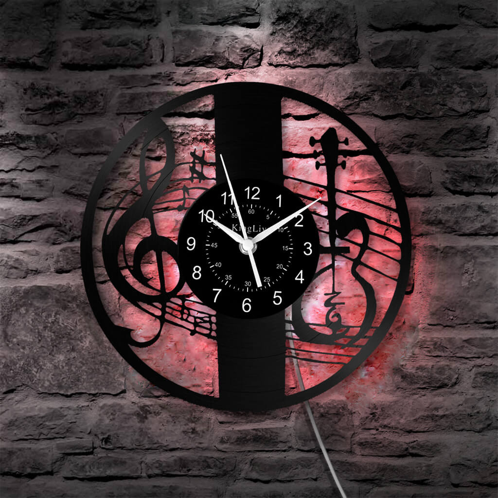 LED Vinyl Wall Clock | Violin Music | 12'' | 0291WPB
