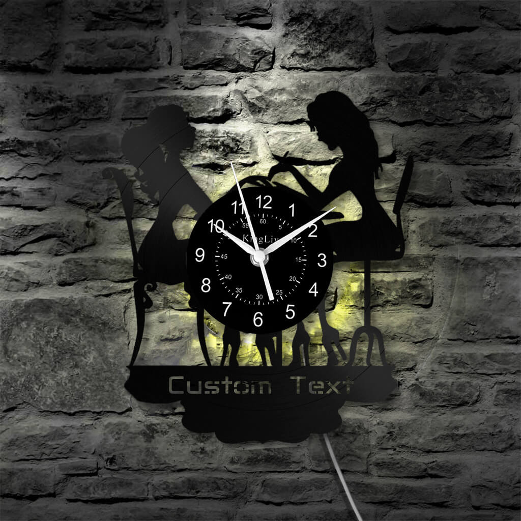 LED Vinyl Wall Clock | Nail Salon | Barber Shop | 12''