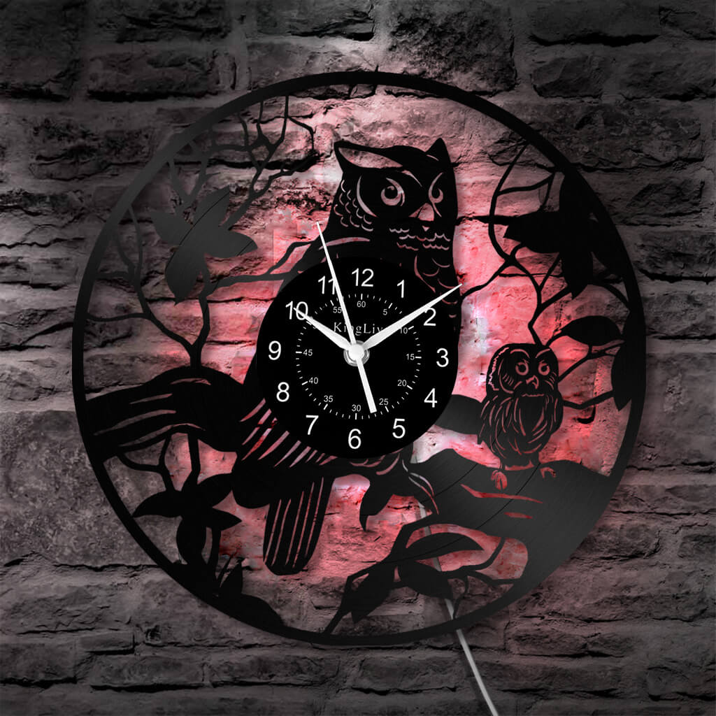 LED Vinyl Wall Clock | Owl | 12'' | 0304WPB