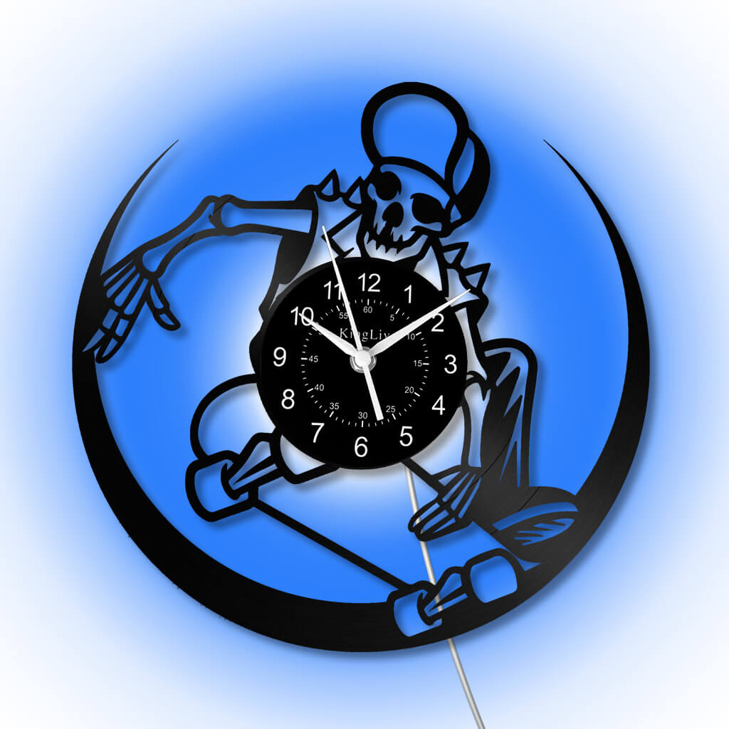 LED Vinyl Wall Clock | Skateboarding | 12'' | 0301WPB