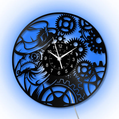 LED Vinyl Wall Clock | Steampunk | 12'' | 0303WPB