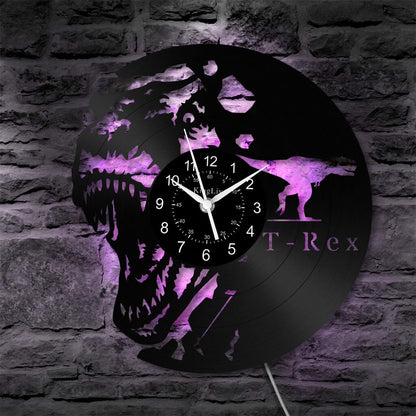LED Vinyl Wall Clock | Dinosaur | 12'' | 0300WPB