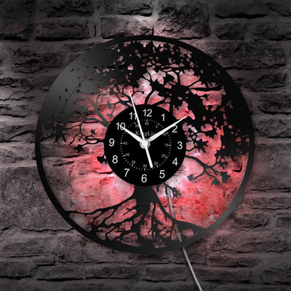 LED Vinyl Wall Clock | Tree of Life | 12'' | 0130WPB