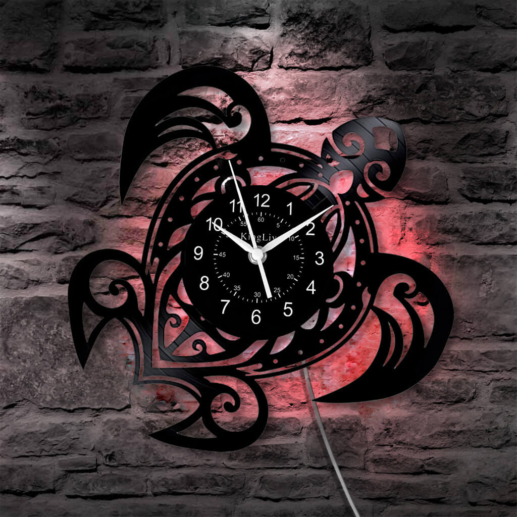 LED Vinyl Wall Clock | Turtle | 0112WPB