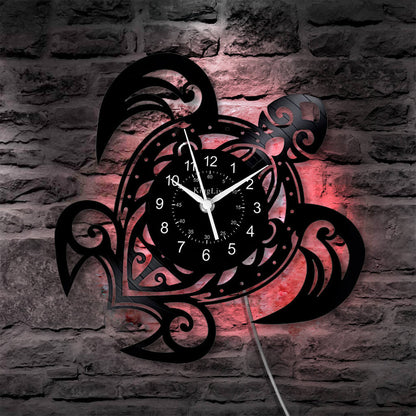 LED Vinyl Wall Clock | Turtle | 0112WPB