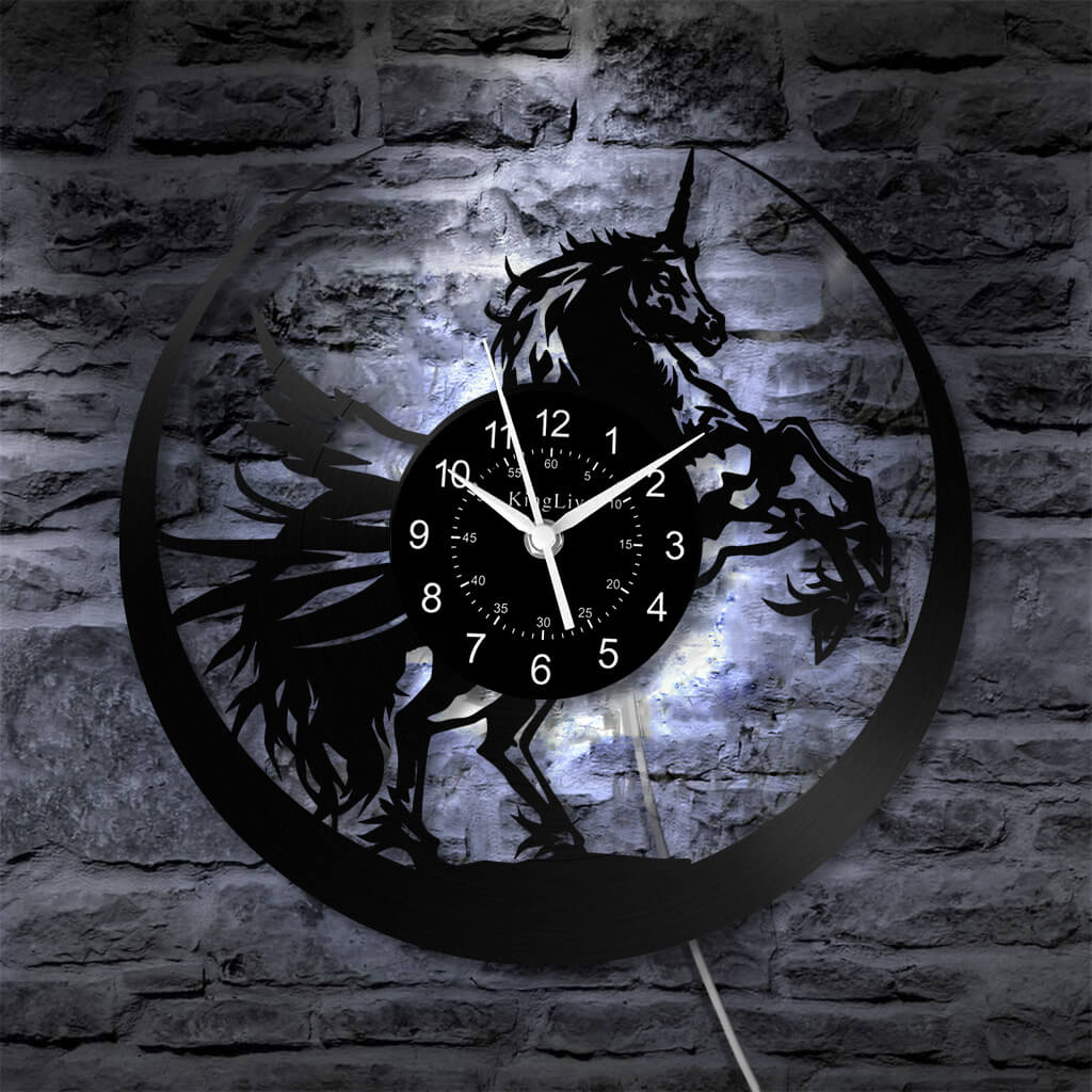 LED Vinyl Wall Clock | Unicorn | 12'' | 0306WPB