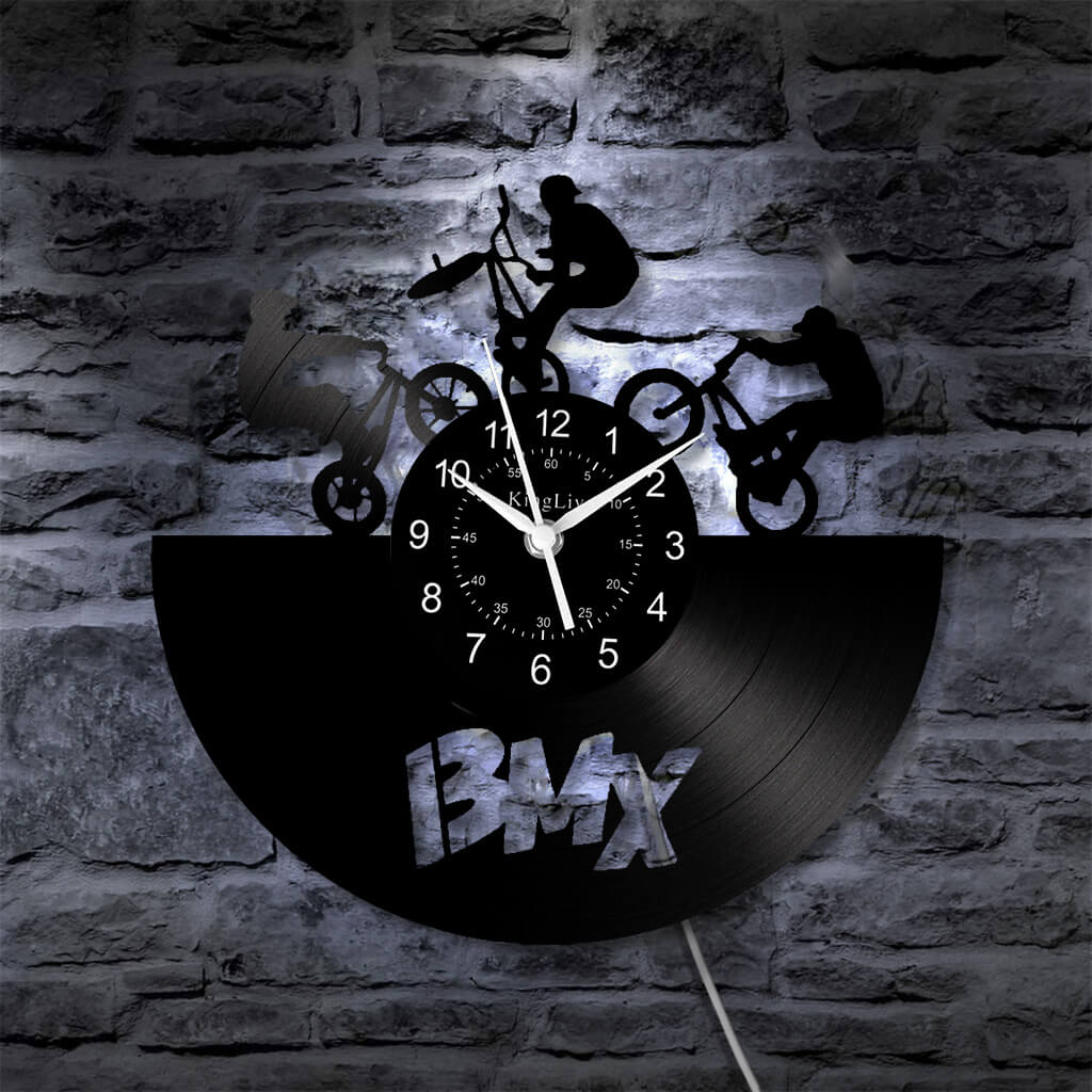 LED Vinyl Wall Clock | BMX Bicycle | 12'' | 0233WPB