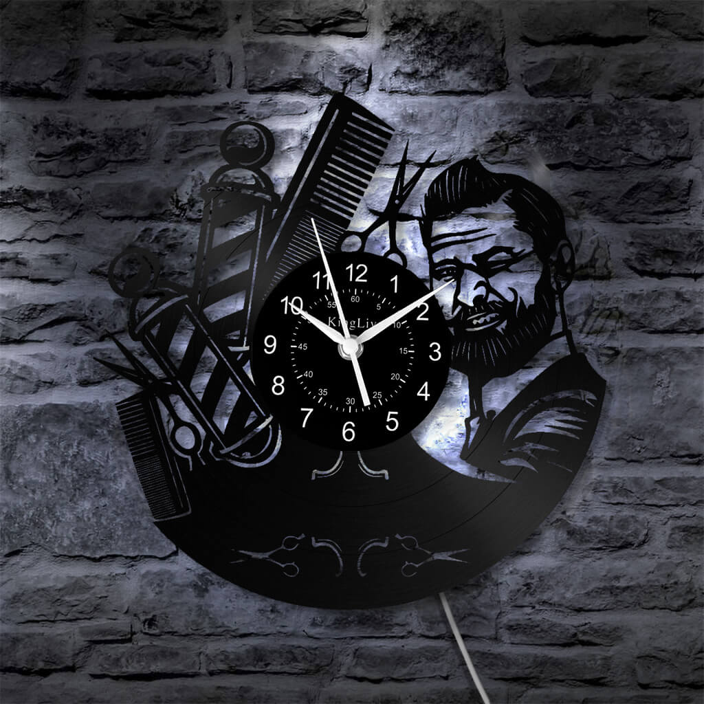 LED Vinyl Wall Clock | Nail Salon | Barber Shop | 12''
