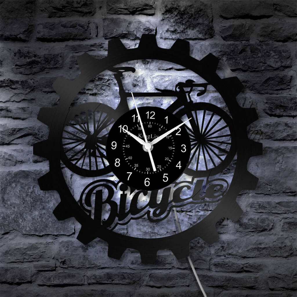 LED Vinyl Wall Clock | Bicycle | 12'' | 0258WPB