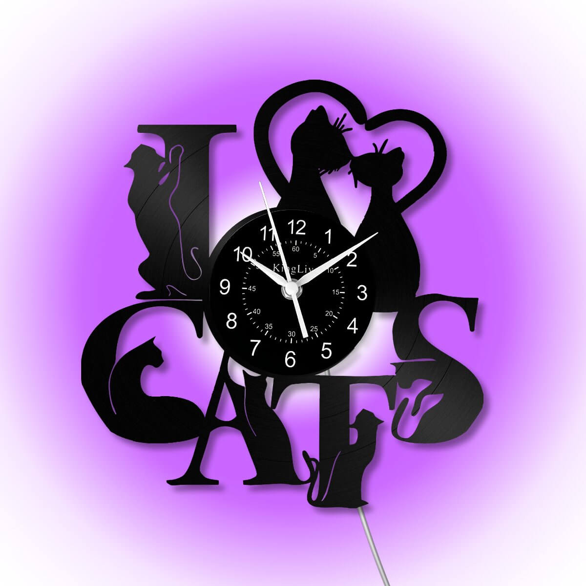Vinyl Wall Clock | Cat | 12''