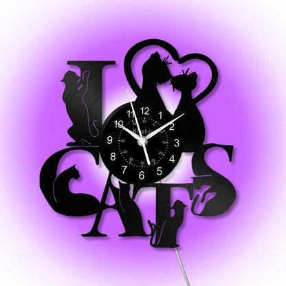 Vinyl Wall Clock | Cat | 12''