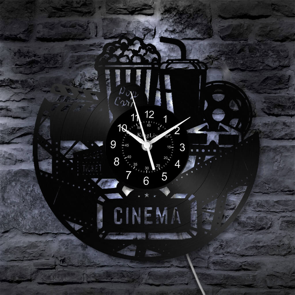 LED Vinyl Wall Clock | Cinema | 12'' | 0107WPB
