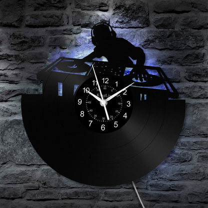 LED Vinyl Wall Clock | Custom DJ Name | 12''