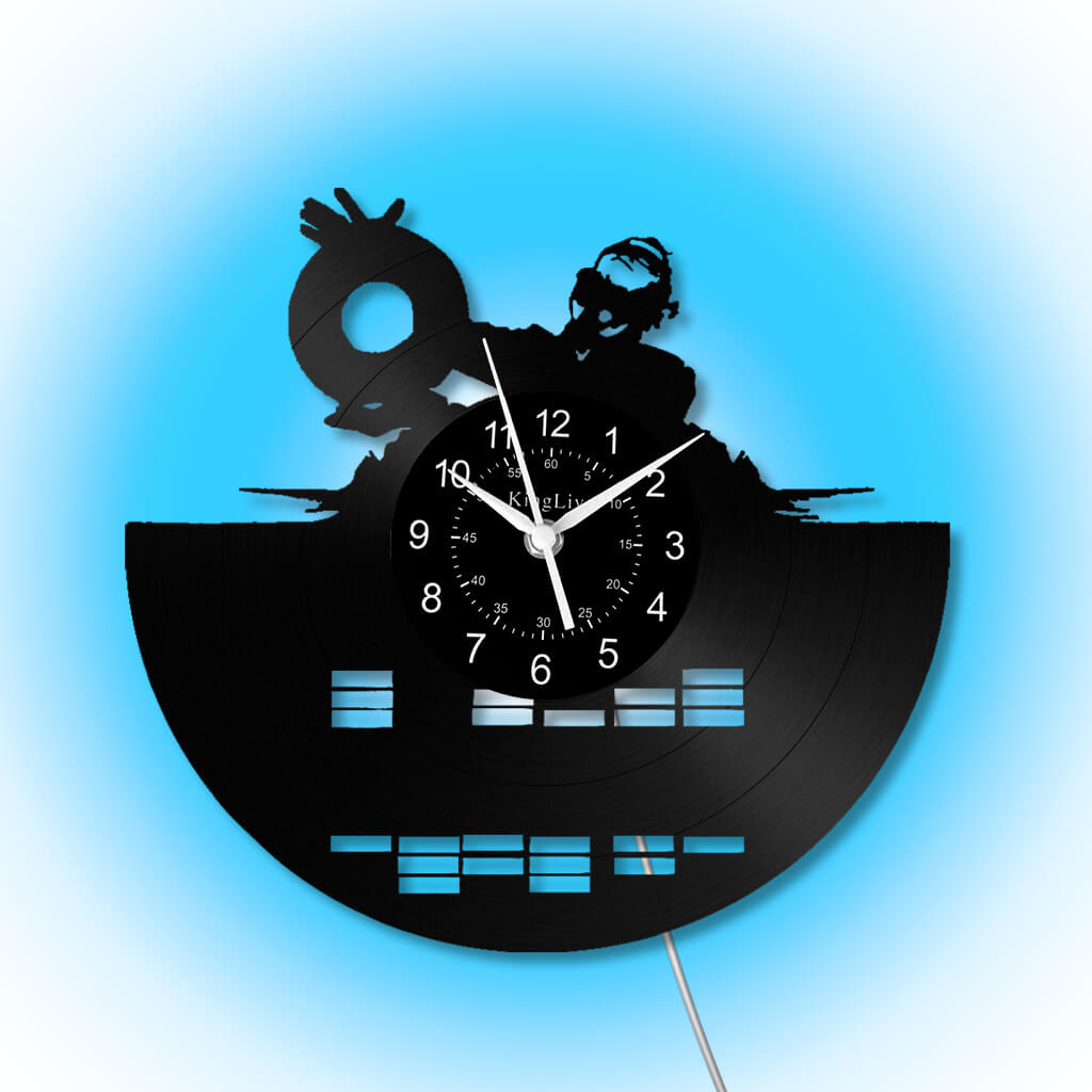 LED Vinyl Wall Clock | Custom DJ Name | 12''