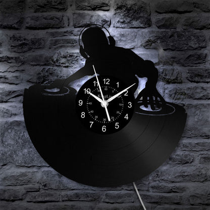 LED Vinyl Wall Clock | Custom DJ Name | 12''