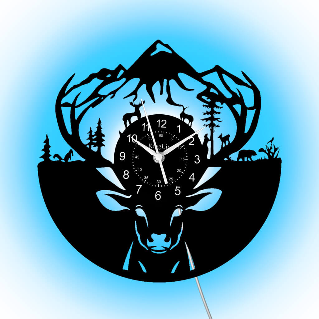 LED Vinyl Wall Clock | Moose Deer