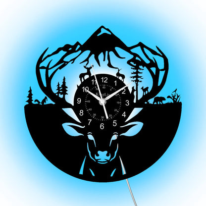 LED Vinyl Wall Clock | Moose Deer