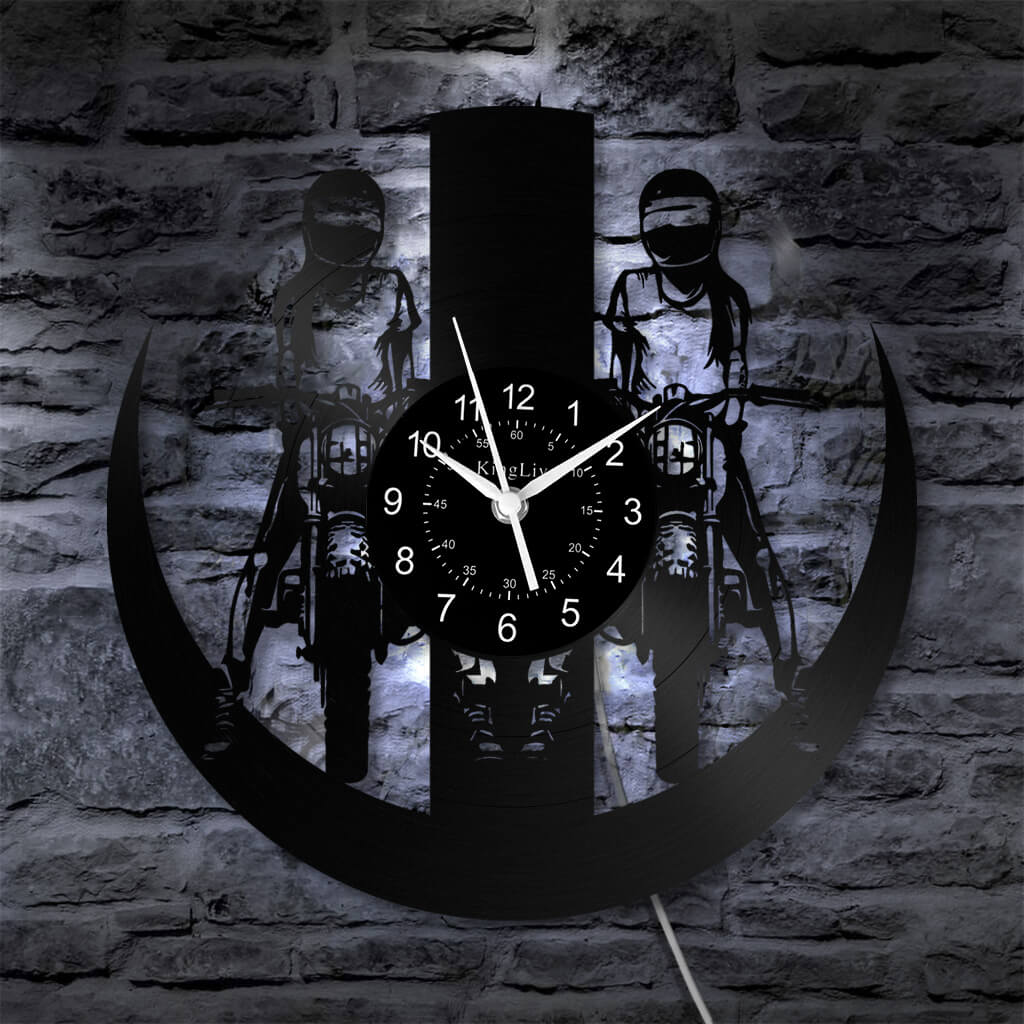 LED Vinyl Wall Clock | Dirt Bike Motocross | 12'' | 0327WPB
