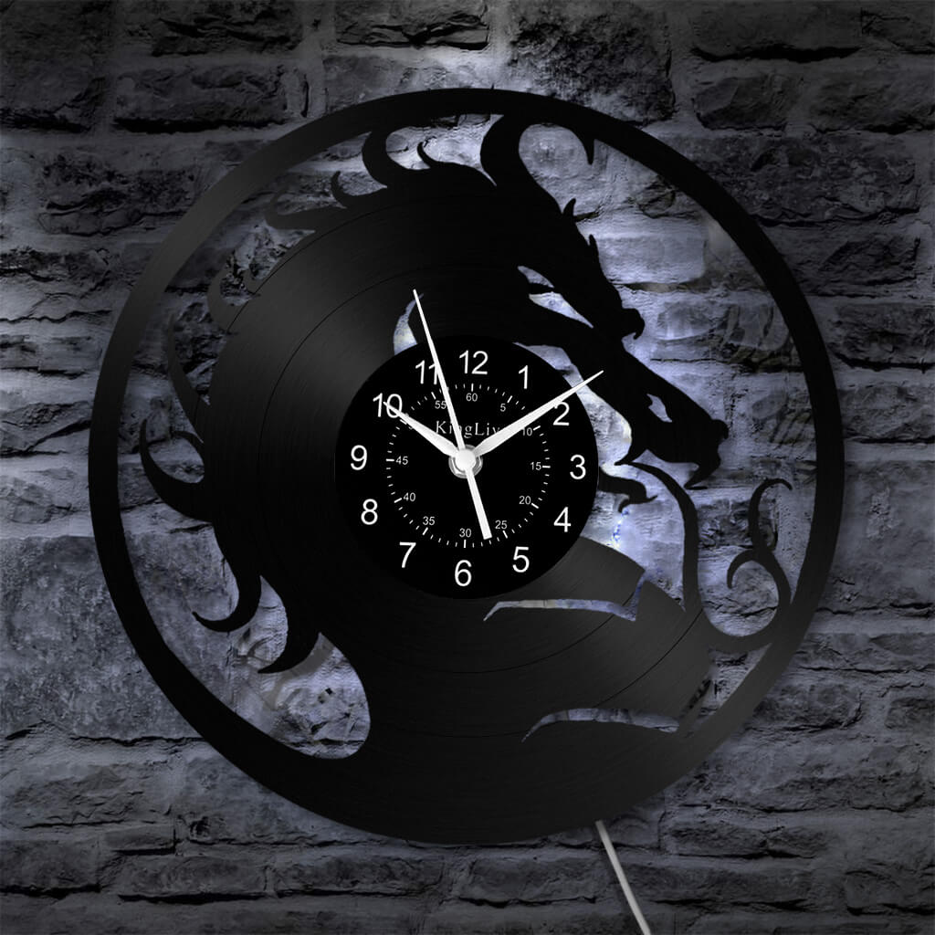 LED Vinyl Wall Clock | Dragon | 12''