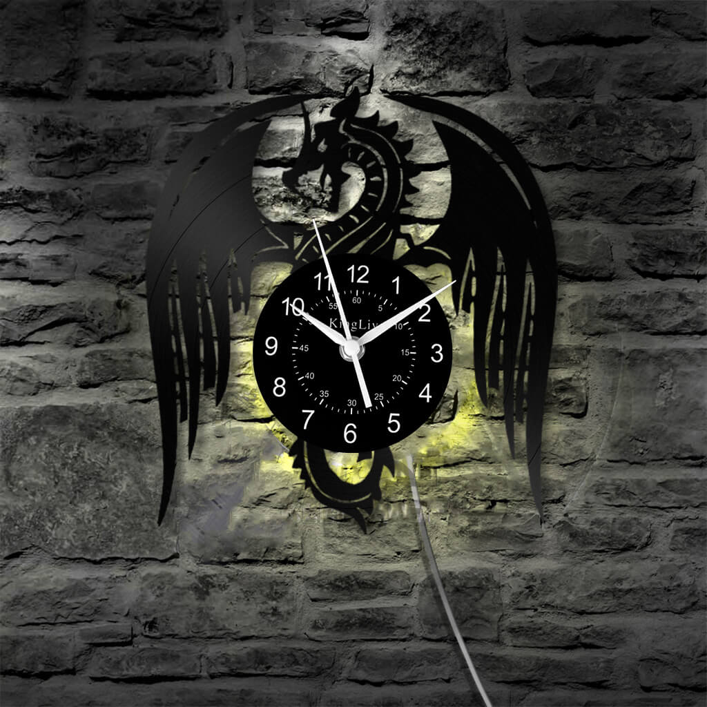 LED Vinyl Wall Clock | Dragon | 12''