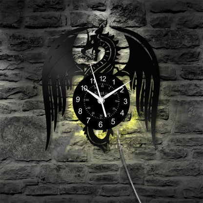 LED Vinyl Wall Clock | Dragon | 12''
