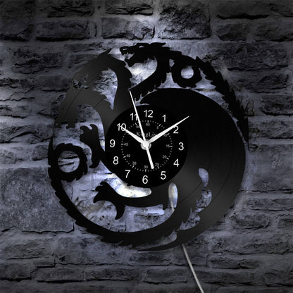 LED Vinyl Wall Clock | Dragon | 12''