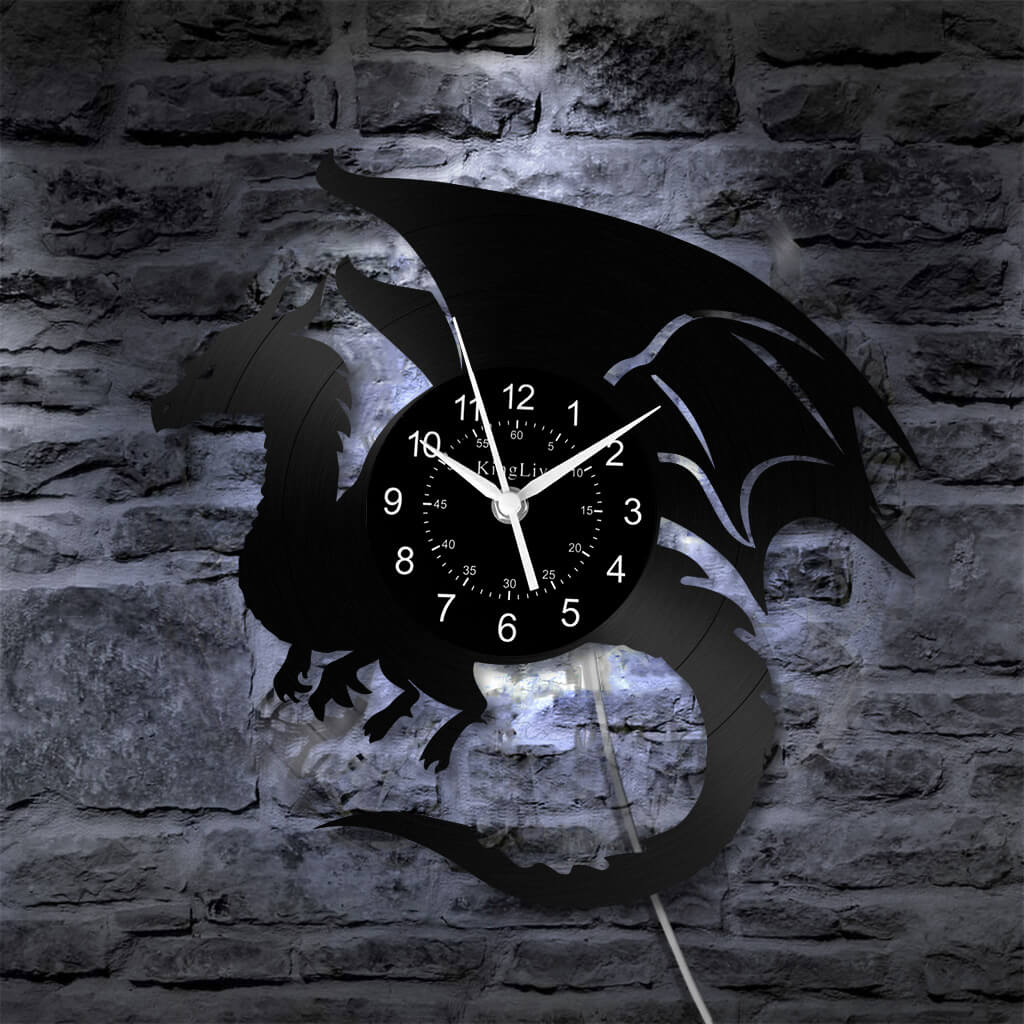 LED Vinyl Wall Clock | Dragon | 0187WPBN
