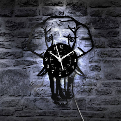 LED Vinyl Wall Clock | Elephant | 12''