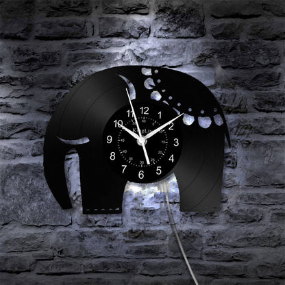 LED Vinyl Wall Clock | Elephant | 12''