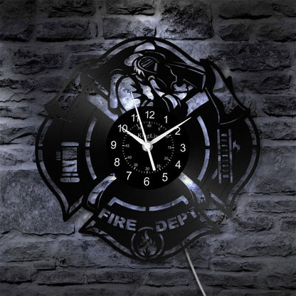 LED Vinyl Wall Clock | Fire Department | 12'' | 0302WPB