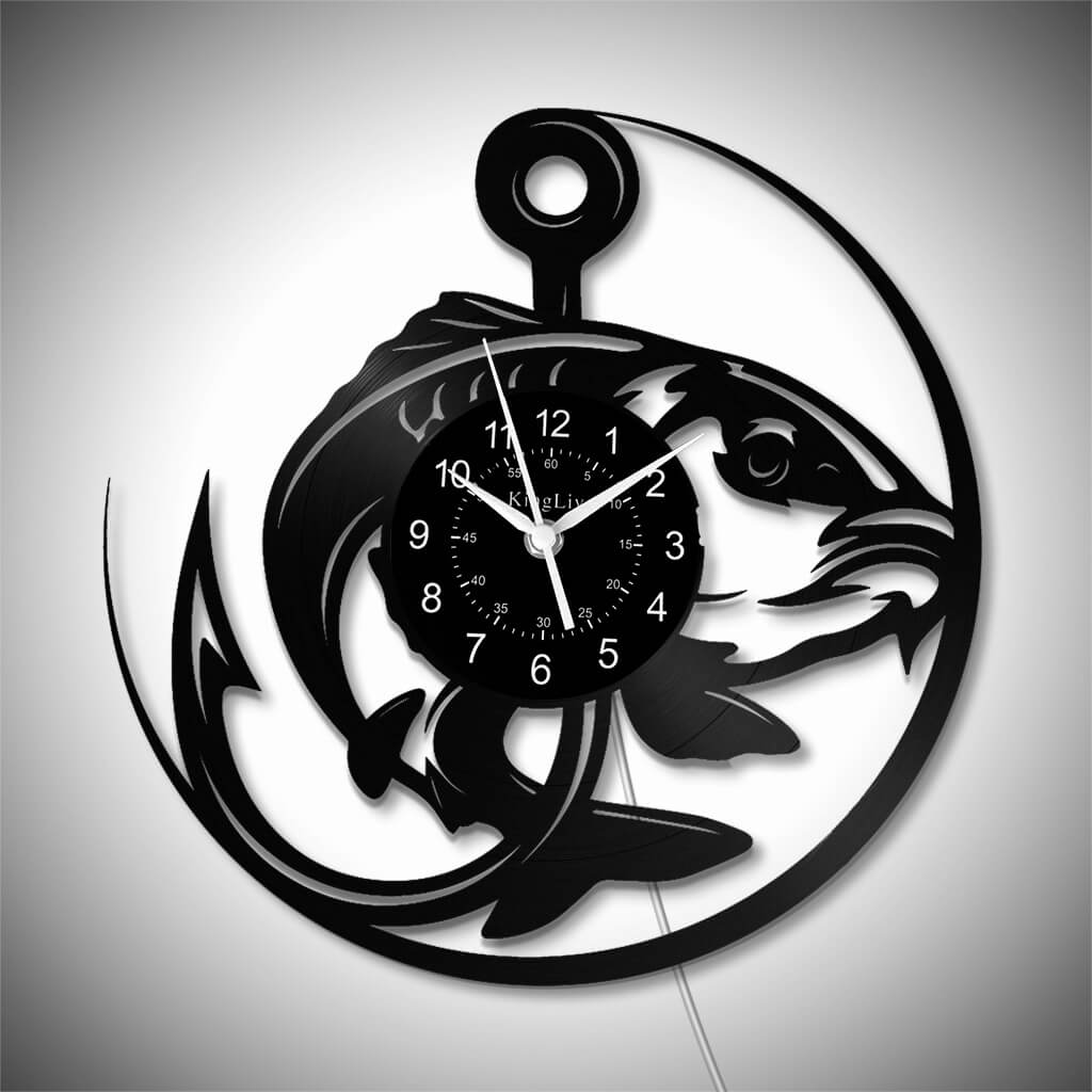LED Vinyl Wall Clock | Fishing | 12'' | 0224WPB