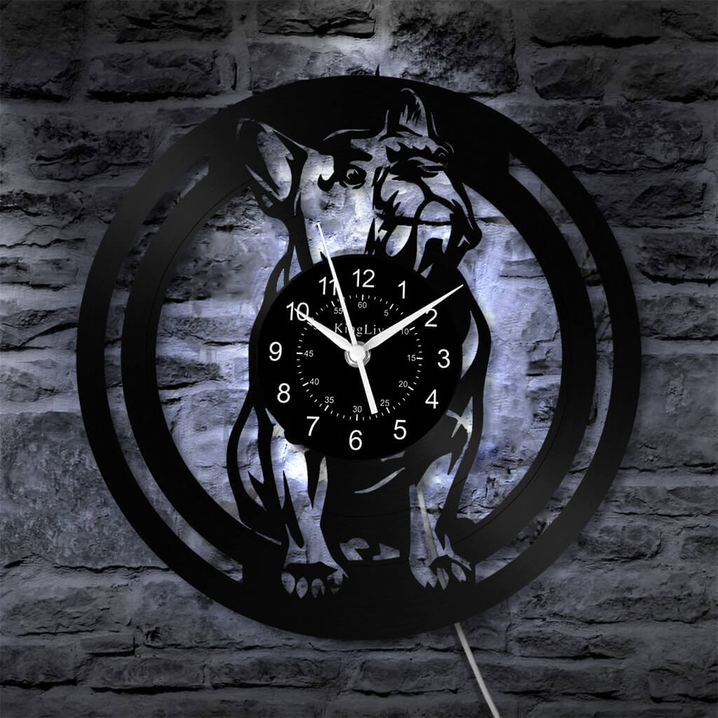 LED Vinyl Wall Clock | French Bulldog | 12'' | 0239WPB